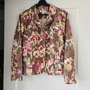 Christopher & Banks Multicolor Floral Blazer